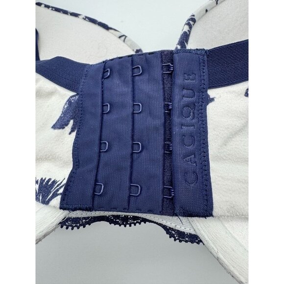 Cacique Lane Bryant Lightly Lined Full Coverage Bra White Blue Floral Size 38F - Picture 5 of 7